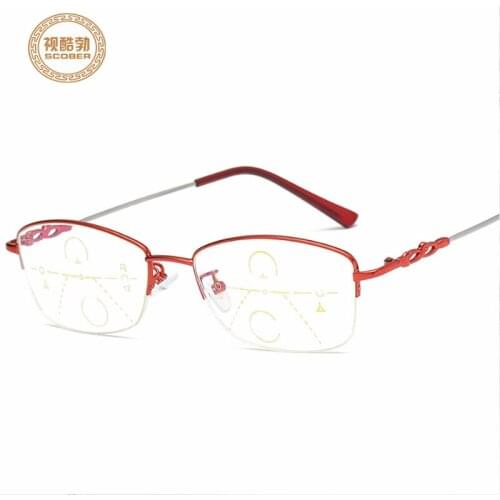 2019 Ultralight elegant Progressive multifocal reading glasses smart zoom reading glasses women far near sight anti-blue Walking and Driving presbyopic glasses