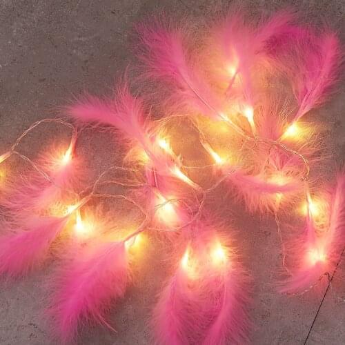 New Feather Copper Wire String Light Fairy Garland Christmas Decorations for Home Bedroom Navidad New Year Gift Battery Operated