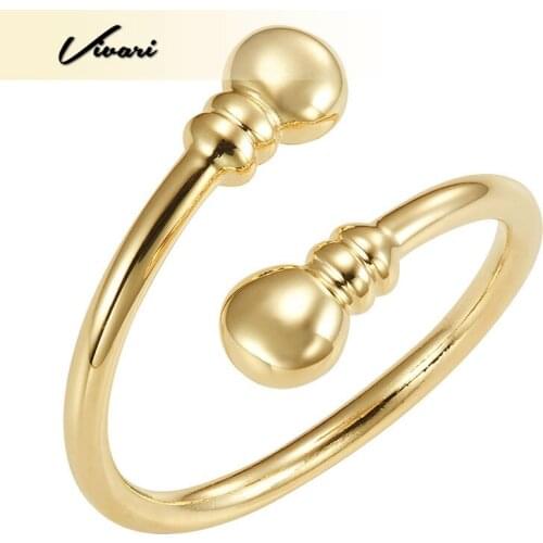 Vivari Cocktail Gold Color Open End Magnetic Women Ring Gift Size Resizable Female 2pcs Magnets Rings Jewelry Finger Wear Charm