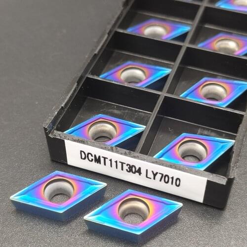 High quality 10PCS DCMT11T304 LY7010 NANO BIUE blade lathe turning tool for CNC carbide turning tool grooving blade