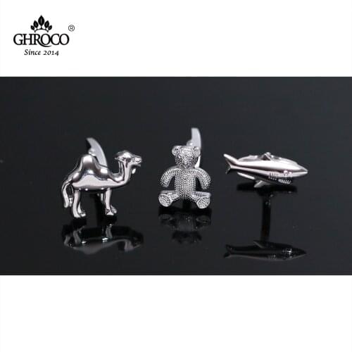 GHROCO High-Quality Exquisite Bear &Camel & Shark Shape Cufflink Fashion Luxury Gift for Business Men&Woman Groom and Wedding