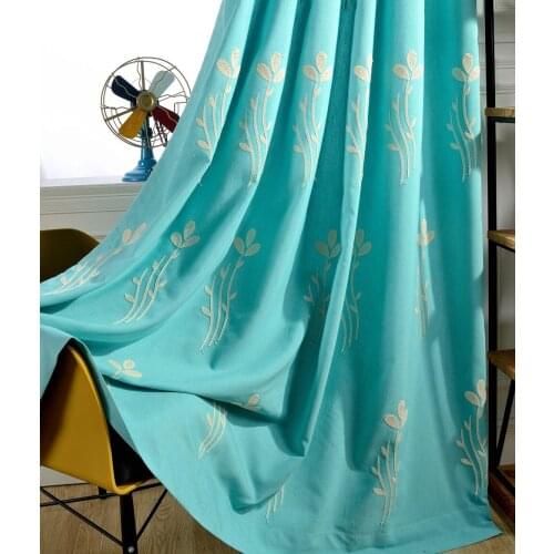 [Slow Soul] Floral Embroidered Curtains For Living Room Quality Curtain Blue Green Custom Made Cortinas Rideaux Chambre CL-187