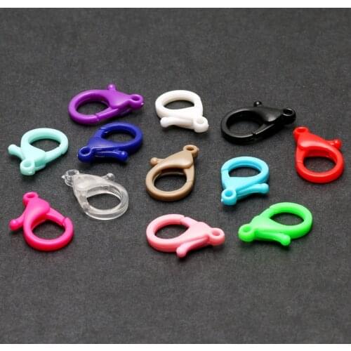 20pcs 25mm/35mm Mixed Colorful Plastic Lobster Clasp Hooks Connectors For DIY Jewelry Handmade Making End Clasps Accessories