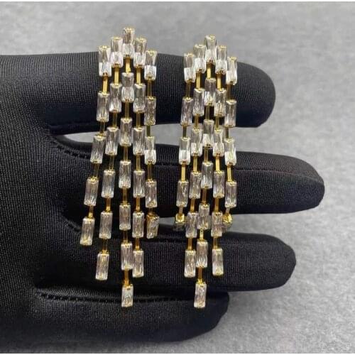 Exaggerated earrings women summer temperament atmosphere 2021 new trend net red European and American fashion tassel earrings