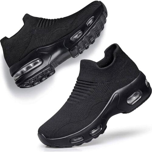 Womens Walking Shoes Slip On Sock Sneakers Cushion Platform Loafers Lady Nurse Mesh Women Flats Zapatillas Enfermer