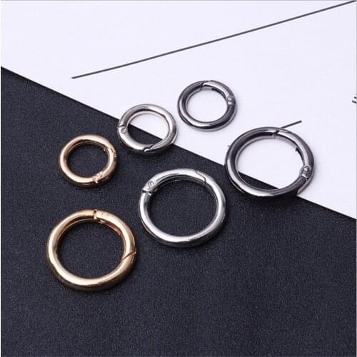 Gold Circle Key Ring Spring O Letter Ring Beads Connectors for DIY Phone Case Bag Pendant Keychain Clasps Key Hooks Accessories