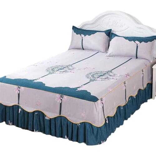 1Pc Bed Sheet Stars Moon Geometrical Bedspread Bed Skirt Sheet Single Bed Dust Ruffle Pattern Bed Cover Sheets bed skirt