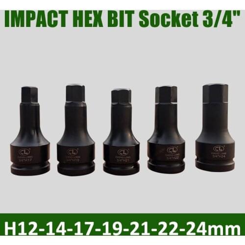 1 x Hex Driver Socket 3/4"Drive Chrome Molybdenum Steel Screwdriver Sleeve