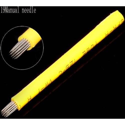 100pcs semi permanent make up caneta tebori microblading sobrancelhas 19 pin roung tattoo needle for eyebrow tattooing