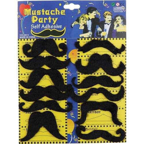12pcs Funny Costume Mustache Pirate Party Halloween Cosplay Fake Mustach Beard Whisker Kid Adult Novelty Party Supplies