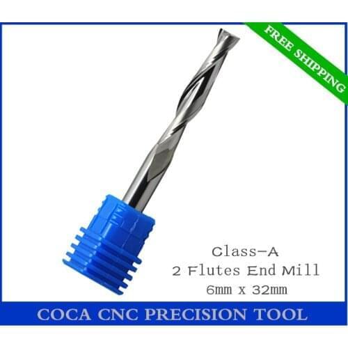 6mm*32mm,Freeshipping CNC machine woodworking insert router bit,solid carbide end mill,2 flutes milling cutter,MDF,plastic