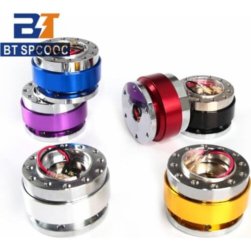 Car Sport Steering Wheel Aluminum Quick Release Universal 6 Hole Car Auto Steering Wheel Snap Off Hub Adapter Boss Kit Red Blue