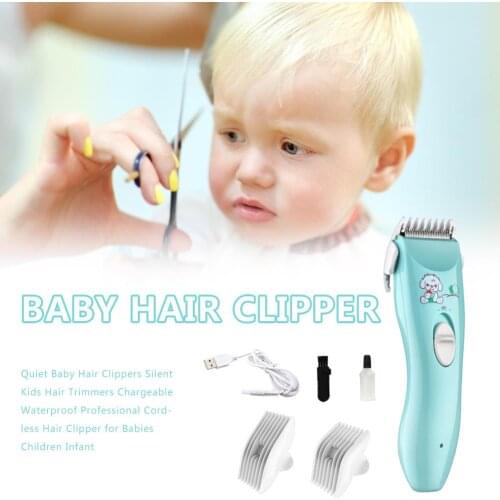 Baby Hair Clippers Silent Kids Hair Trimmers Chargeable Waterproof Professional Cordless Hair Clipper For Babies Infant