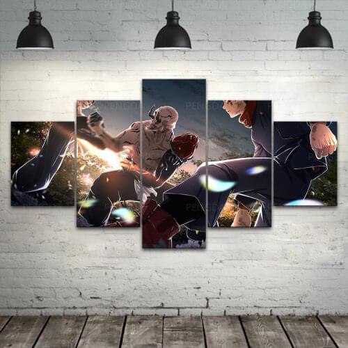 Home Decor Jujutsu Kaisen Canvas Painting Wall Art Modular Itadori Yuji Poster 5 Pieces Prints Japan Anime Picture Bedroom Frame