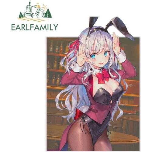 EARLFAMILY 13cm x 9.1cm for Bunny Girl Anime Car Accessoires Stickers Funny Decal Car Refrigerators Caravan Motorcycle RV JDM