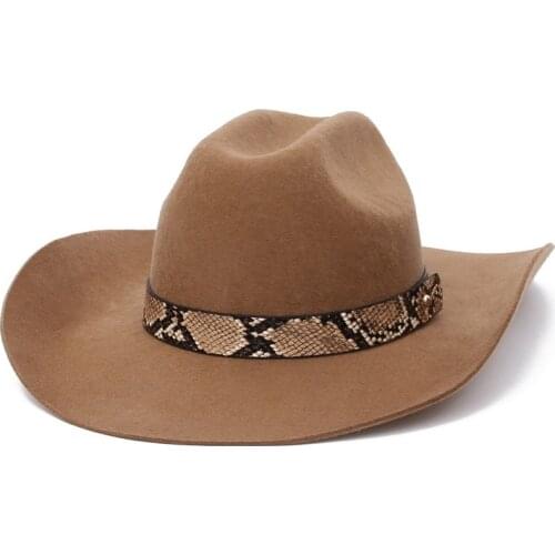 Fedora Hat Men Women Leopard Belt Woolen Winter Felt Hats Fashion Black Top Jazz Hat Fedoras Chapeau Sombrero Mujer