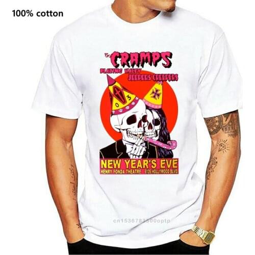 THE CRAMPS MENS T-SHIRT PUNK PSYCHOBILLY SKULLS NYE PARTY GIG FLYER S - 3xl