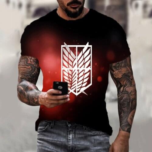 Tokyo T-shirt 2021 New Summer Hot Sale Mens Short-sleeved 3d Printing Attack Giant Anime Top Fashion Breathable Sportswear
