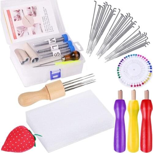 LMDZ 113 Pieces Felting Needles, 3 Sizes Wool Felting Needles, Needle Felting Tool Kit with Colored Wood Handle, Awl