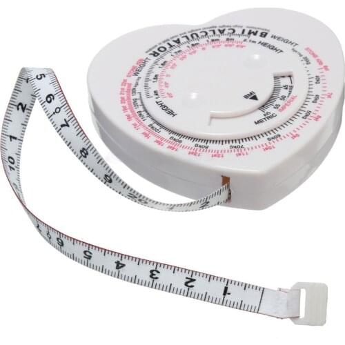 Body Mass Index Tape Measure - BMI Waist Weight Health Measurement Heart Shape Body Mass Monitors Tools