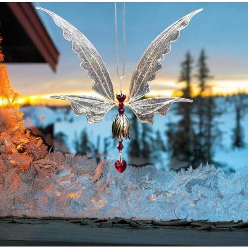 Garden Art Metal Wind Chimes Angel Butterfly Wings Wind Chimes Exquisite Home Balcony Birds Butterfly Fairy Wind Chimes
