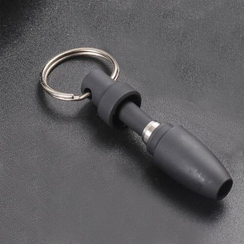 Pocket Black Stainless Steel Cigar Puncher Sharp Cigar Drill Silicone Shell Cutting Cigar Lovers Present Utensil