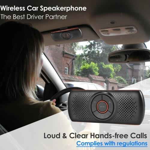 Sun Visor Type Car Bluetooth Hands-free Talker Bluetooth 4.2 Car Speaker 2 Phones Connection Simultaneous Support TF Card