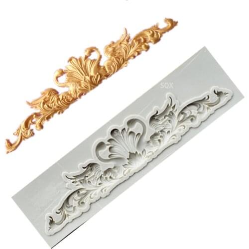 Swan Lace Embossed Mold European Style Decorative Embossed Head Peripheral Food Grade Silicone Mold Baking Mold SQ1715