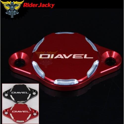 RiderJacky Black Red CNC Motorcycle Engine Oil Filter Cover Cap For Ducati DIAVEL 2010-2018 2011 2012 2013 2014 2015 2016 2017