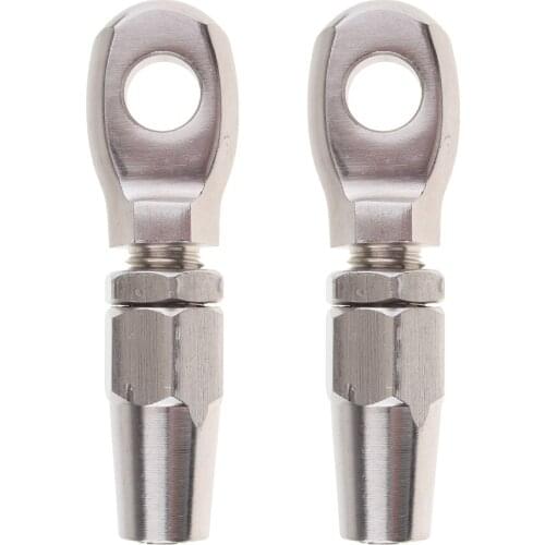 MagiDeal 2X Wire Cable Rope 8mm Diameter Eye Rigging Fitting Stainless Steel