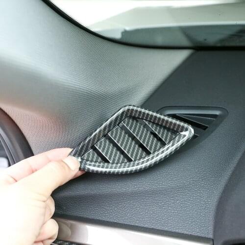 2 Pcs For BMW X1 F48 2016-2019 Carbon fiber ABS Chrome Dashboard AC Outlet Vent Cover Trim For BMW X2 f47 2018 Car Accessory