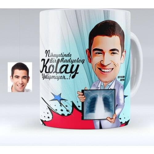 Personalized Mr Radiology Specialist Caricature Of White Mug cup-1