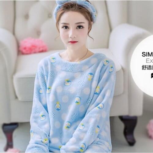 Pijama Mujer 2020 New Arrival Autumn Winter Flannel Womens Pajama Set Long Sleeve Sleepwear Plus Size Sleep Set Home Wear