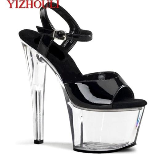 17cm Super high heels sandals sex appeal, fish mouth catwalk shows Dance Shoes show interest temptation