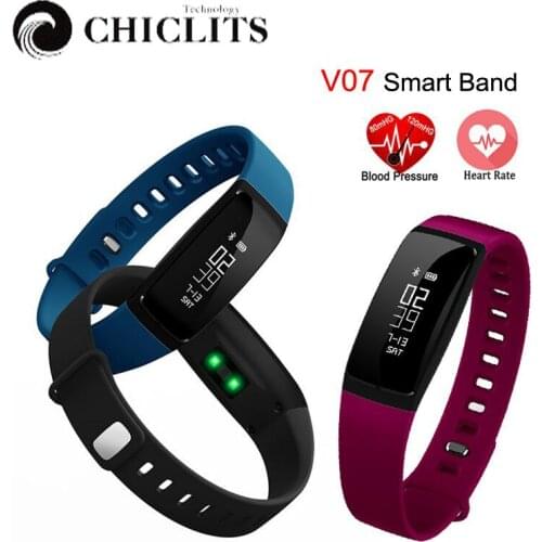 V07 Smart Band Wristband Heart Rate Blood Pressure Pedomet Bracelet Fitness SMS Alert For iOS Android Phone PK Mi Band 2 Fitbits