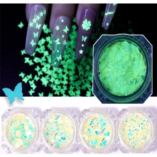 1Pc Glow in The Dark Butterfly Glitter Sequins Nail Resin Tumblers Crafts Flakes Glitter Confetti For Nail Art Polish Decoration