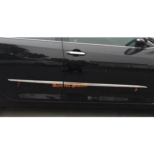 Car Styling Cover Side Door Trim Strip Molding Stream Lamp Panel Bumper Hoods Moulding 4pcs For Toyota Camry 2015 2016 2017