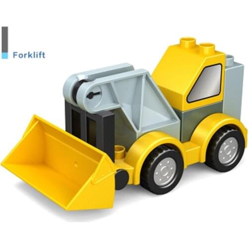 Big Size Building Blocks compatible with duploed Fire Truck Freight car crane forklift Engineering vehicle MOC DIY baby Kids Toy