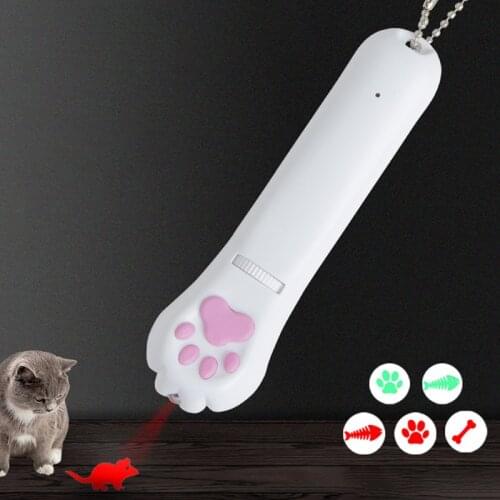 LED Projection Funny Cat Stick Purple & Green UV Cat Multi-pattern Multi-function Funny Cat Toy Pen Interactive Cat Toy Cane