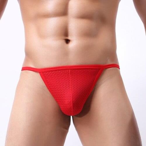 2021 Hot Mens Panties Mesh Thong G String Underpants Sexy Lingerie Male Shorts Briefs Set Sissy Gay Clothing Jockstrap Bikini