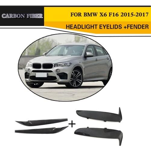 Carbon Fiber Car Side Fender Racing Auto Vent Air Intake Cover Headlight Eyelids for BMW F16 X6 Utility 4-Door 2015-2017