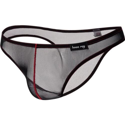 Ultra-Thin Men Brief Summer Sexy Men Underwear Low Waist Mesh Seamless Breathable Male Panties Bikini Underpants Homewear Briefs