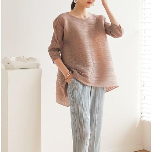 The factory directly provides INS style Miyake drape drawstring seven-point sleeve versatile casual jacket (reversible)