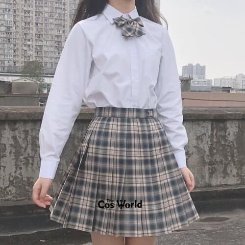 [Magpie] Girls Summer High Waist Pleated Skirts Plaid Skirts Women Dress For JK School Uniform Students Cloths