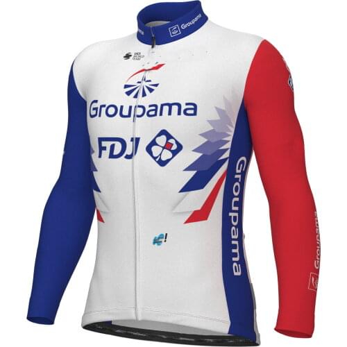WINTER FLEECE THERMAL 2021 GROUPAMA FDJ TEAM BLUE ONLY LONG SLEEVE CYCLING JERSEY CYCLING WEAR ROPA CICLISMO SIZE XS-4XL
