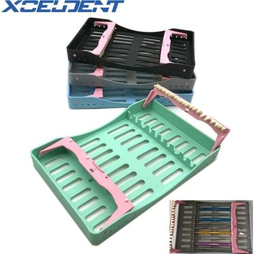 1pcs Dental Sterilization Box with 10 Holders Tips handles Instrument Autoclavable Dentistry Tools