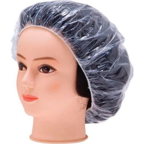 10/100pcs Disposable Shower Caps Hat Clear Spa Hair Salon Hotel One-off Thick Bathing Elastic Shower Bathroom Products Bath Caps
