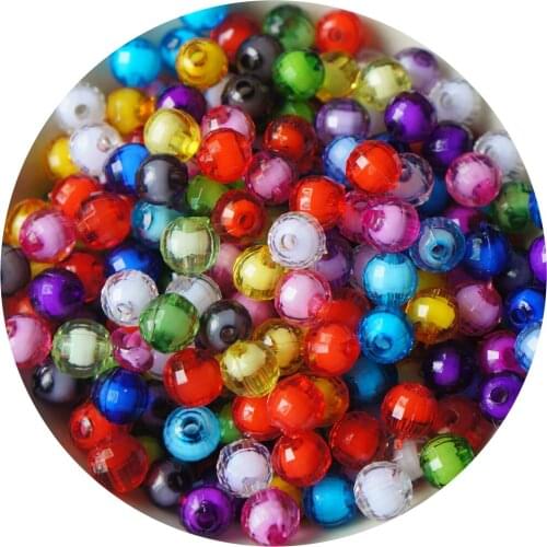 10mm Kids DIY Acrylic Beads Round Charms for Jewelry Findings Bracelets Making Colorful Acrylic Charms 100Pcs/Set jewelry making