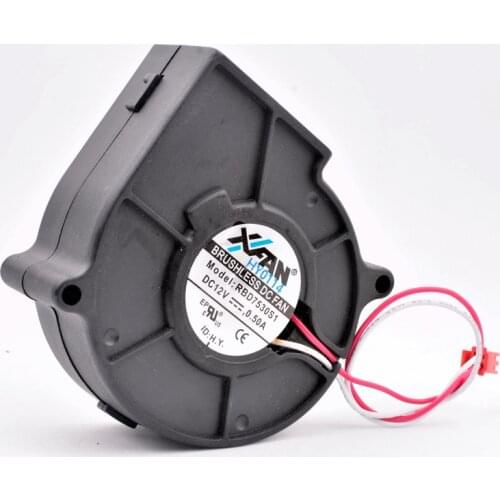 RBD7530S1 75mm 75x75x30mm DC12V 0.70A 2 lines turbo blower blower cooling fan with high air volume