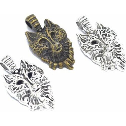 30pcs/lot 33x18mm Antique Silver Plated Alloy Wolf Charms Pendant Fit For Jewelry Findings